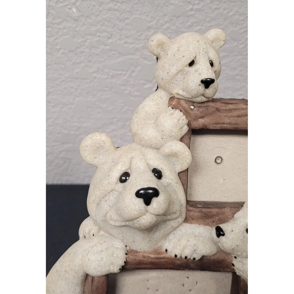 Quarry Critters  Vintage 2002 3D Bear Family Double Picture Frame